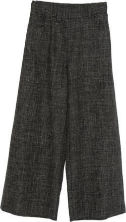 Alysi Wool-Blend Palazzo Broek - Dames - Wijde Broeken - Zwart - S - Wol - Broeken
