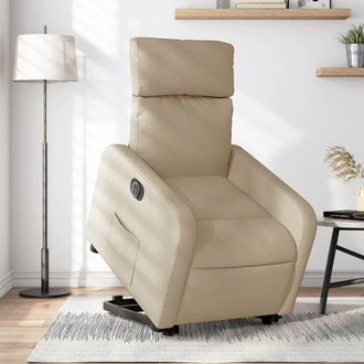 vidaXL Vidaxl - Sill&oacute;n El&eacute;ctrico Reclinable Elevable De Tela Color Crema