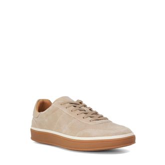 Dune London Mens Tony - Suede Lace-Up Trainers - Beige - Size UK 12