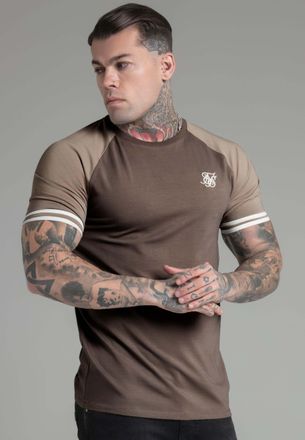 Siksilk T-Shirt SIKSILK Siksilk T-Shirt Tournament T-Shirt, Herren, Gr. XL, braun, Obermaterial: 95% Baumwolle CO. 5% Elasthan EL., Shirts T-Shirt