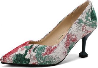 Generic Womens Pointed Toe Dress Pumps Stiletto High Heel Court Shoes Slip on Formal Shoes,Red,10.5 UK