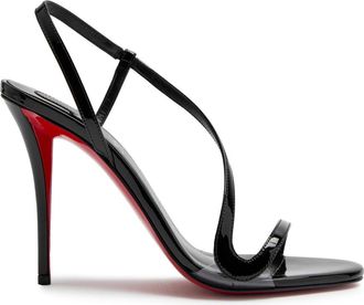 Christian Louboutin Rosa Z 100 Asymmetric Patent Leather Sandals - Black - 38 (IT38 / UK5)