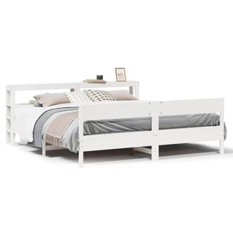 Berkfield Home Bed Frame without Mattress White 180x200 cm Super King Solid Wood Pine