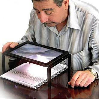 OEM Lupa De Lectura - Aumento 6x - Formato A4 297 X 210 Mm - En Pvc - Para Hogar Oficina Estudio - 1 Unidad