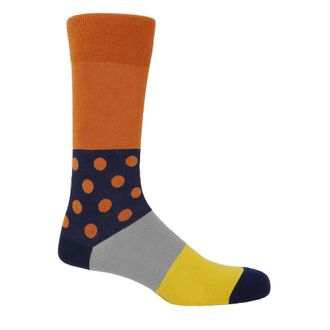 Peper Harow Mayfair Mens Socks - Burnt Orange