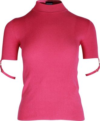 Jacquemus La Maille Torre Ribbed Top in Pink Viscose
