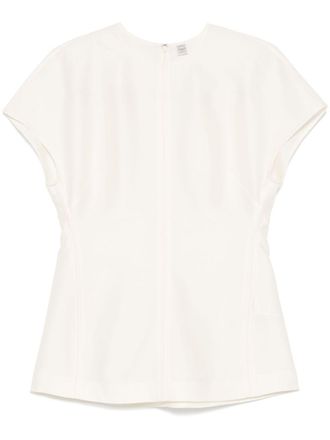 Toteme cap-sleeve top - women - Wool - 42 - Neutrals