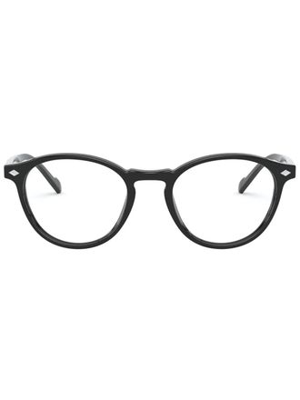 Vogue Eyewear rounded frame glasses - men - Acetate - 49 - Black