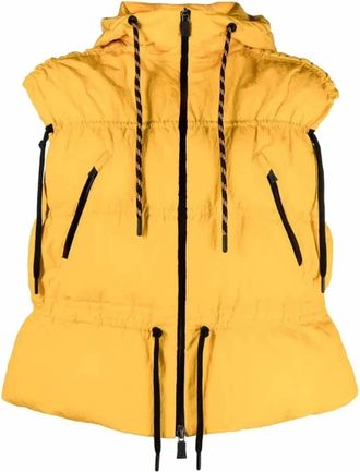 Herno Womens Feather-Down Hooded Vest In Albicocca