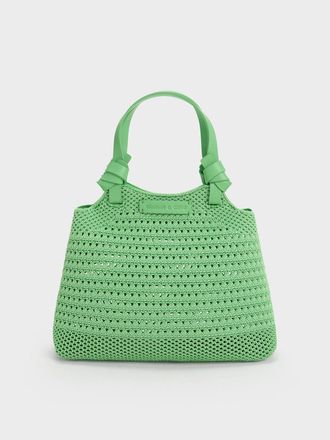 Charles & Keith Ida Knotted Handle Knitted Tote Bag