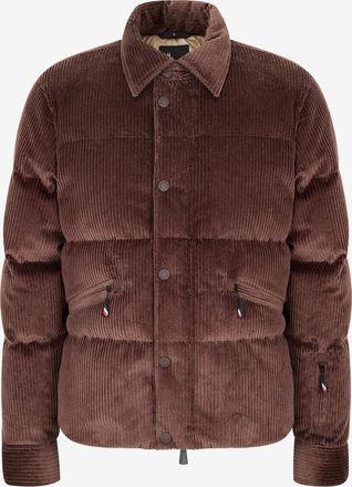 Moncler Kurze Stepp-Daunenjacke aus Cordsamt Elgon