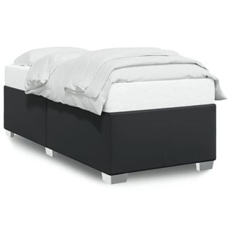 Berkfield Home Bed Frame without Mattress Black&not;Single&not;Faux Leather in Black | Size: Single