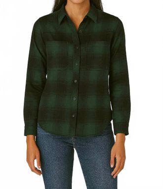 Beach Lunch Lounge Elly Long Sleeve Top In Deep Evergreen