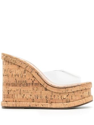 Schutz transparent wedge sandals - Brown