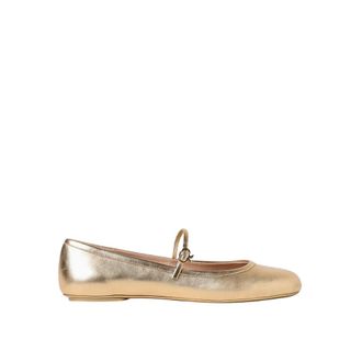 Gianvito Rossi Ballerina Shoes, female, Beige, 7 UK, Metallic Leather Ballet Flats