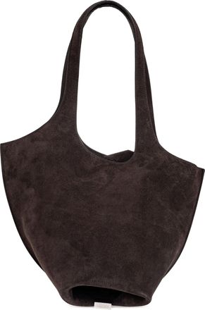 The Attico Brown La Scoop Medium Suede Shoulder Bag