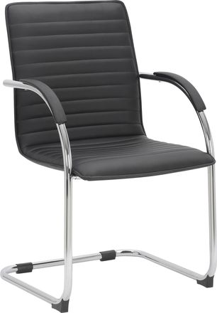 Clp Silla De Visita Tira Imitaci&oacute;n Cuero Negro