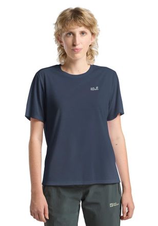Jack Wolfskin Funktionsshirt JACK WOLFSKIN VONNAN S/S T W, Damen, Gr. XXL (48), midnight sky, Obermaterial: 100% Polyester, Shirts Funktionsshirt