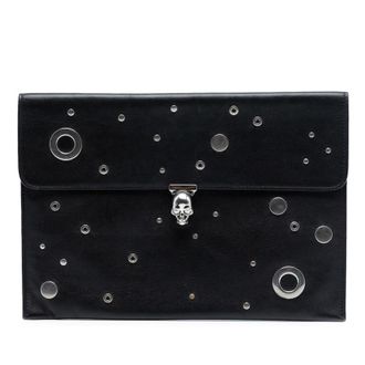 Alexander McQueen Pre-owned Alexander McQueen Leather Grommet Studded Skull Clutch Ladies 358701 486430
