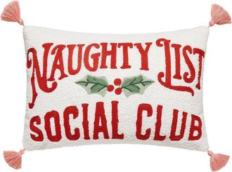 Junk Gypsy Naughty Social Club Embroidered Pillow