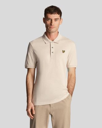 Lyle & Scott Heren Slub Polo Shirt in Beige