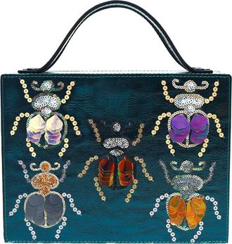 Simitri Bedazzled Beetle Briefcase Bag