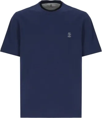Brunello Cucinelli Hombre, Camisetas, Azul, Talla: XL