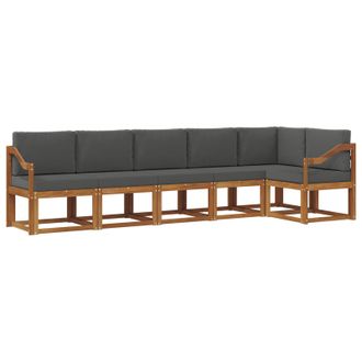 vidaXL Conjunto De Sof&aacute;s De Exterior 6 Pcs Natural Y Antracita Vidaxl