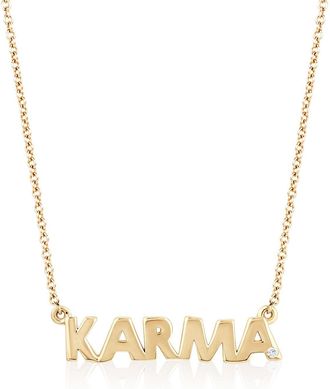 Ariana Rabbani Gold KARMA with One Diamond Necklace