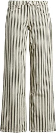 Rag & Bone Ultra Featherweight Cam Stripe Low Rise Straight Leg Jeans in Green Stripe at Nordstrom, Size 26