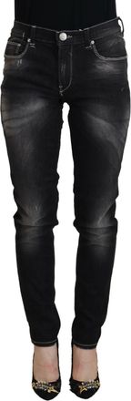 Acht Washed Mid Waist Tape Women Casual blue Womens Jeans