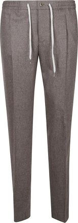 Pantaloni Torino Soft 1P Jogger Pant - Heren - Slim Fit Broeken - Beige - M - Wol - Broeken