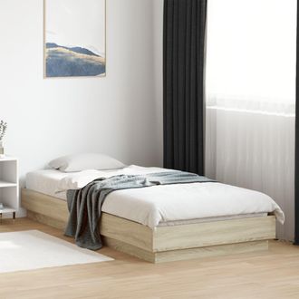 vidaXL Estructura De Cama Sin Colch&oacute;n Madera Roble Sonoma 100x200 Cm Vidaxl