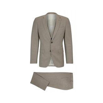 HUGO BOSS Heren, Pakken, Grijs, Maat: 2XL Wol