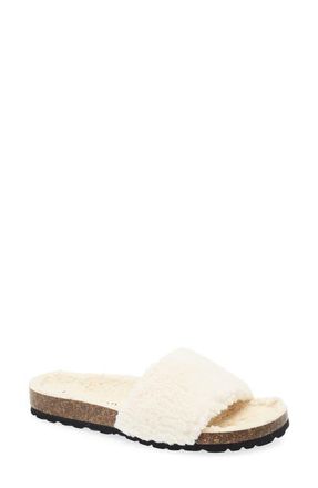Cordani Mylie Faux Fur Slide Sandal in Creme at Nordstrom, Size 8.5Us