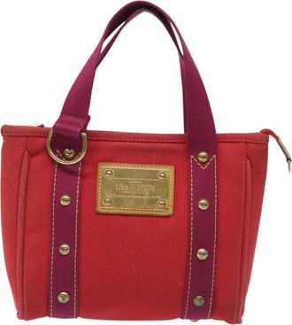 Louis Vuitton Antigua Red Canvas Tote Bag (Pre-Owned)