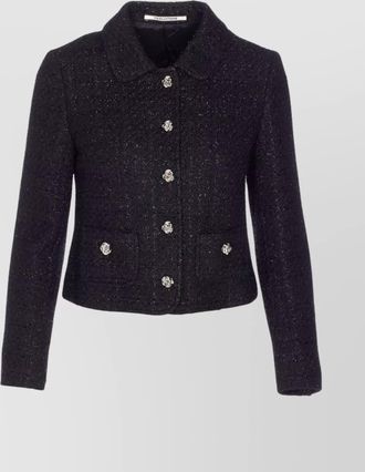 Tagliatore textured boucle jacket with long sleeves and pockets