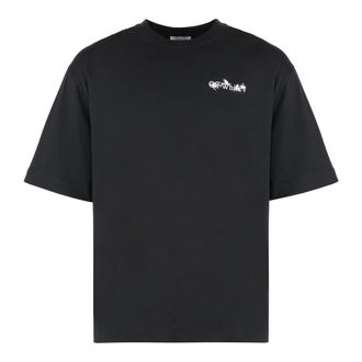 Off-white Ribbed crew-neck cotton T-shirt