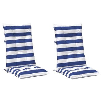 vidaXL Coj&iacute;n De Exterior 2 Pcs Azul Y Blanco 120 X 50 X 7 Cm Tela Vidaxl