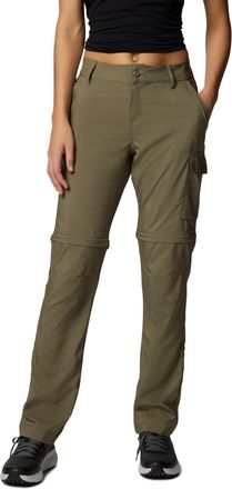 Columbia Womens Silver Ridge Utility Convertible Pant Hiking, Stone Green, 10 Short