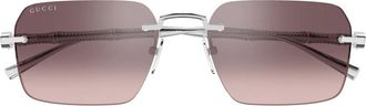 Gucci Gg 2154S Zonnebril - Heren - Zonnebrillen - Grijs - 56 MM - Accessoires
