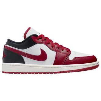 Nike Jordan Womens AJ 1 Low - Basketball Shoes White/Red/Black Size 10.0