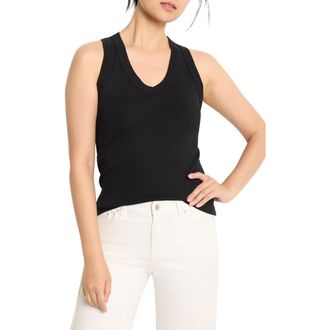 Nic+Zoe Rib V-Neck Tank in Black Onyx at Nordstrom Rack, Size X-Small