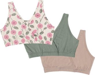 Everly Grey Paisley During & After 3-Piece Maternity/Nursing Sleep Bras in Honey Bloom at Nordstrom, Size Medium