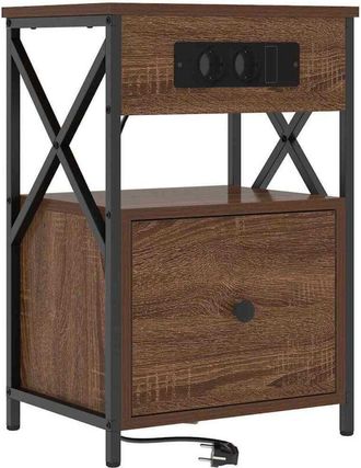 vidaXL Vidaxl - Armario de Noche con cajón Marrón roble 40 x 31 x 60 cm