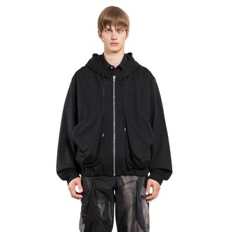 Jiyong Kim Draped Pocket Zip-Up Hoodie