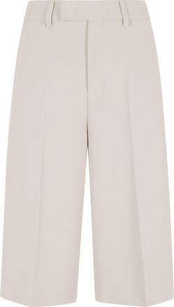 Federica Tosi Sand Bermuda Cady Concealed-Hooks Polyester Shorts
