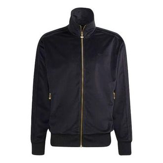 adidas Mens adidas originals Velvet Stand Collar Sports Jacket Black H09180