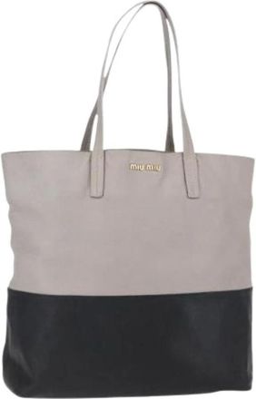 Miu Miu Pre-owned Leren Tote Bag - Dames - Vintage Shopper - Veelkleurig - ONE Size - Leer - Vintage