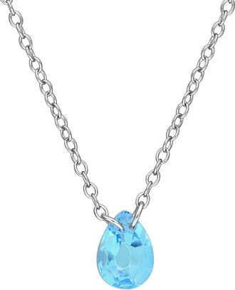Rina Limor Silver 0.80 Ct. Tw. Swiss Blue Topaz Solitaire Necklace